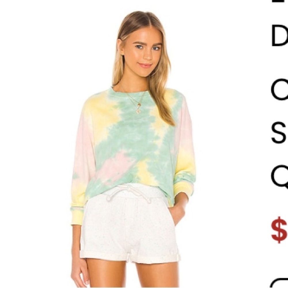 Daydreamer long sleeve top in lily pad tie dye